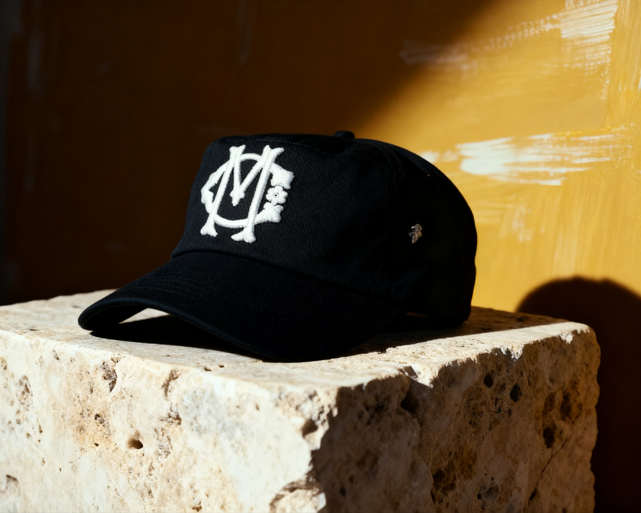 Le Visor resting on travertine stone